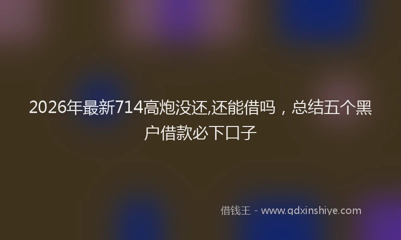 2026年最新714高炮没还,还能借吗，总结五个黑户借款必下口子