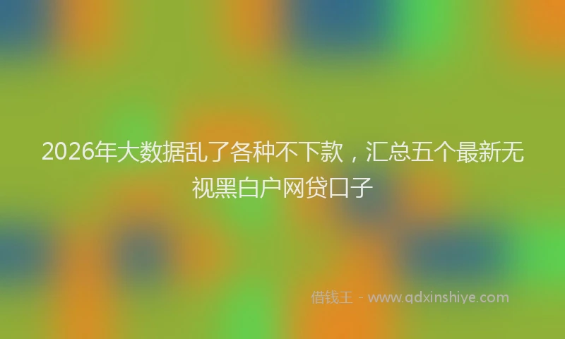 2026年大数据乱了各种不下款,汇总五个最新无视黑白户网贷口子