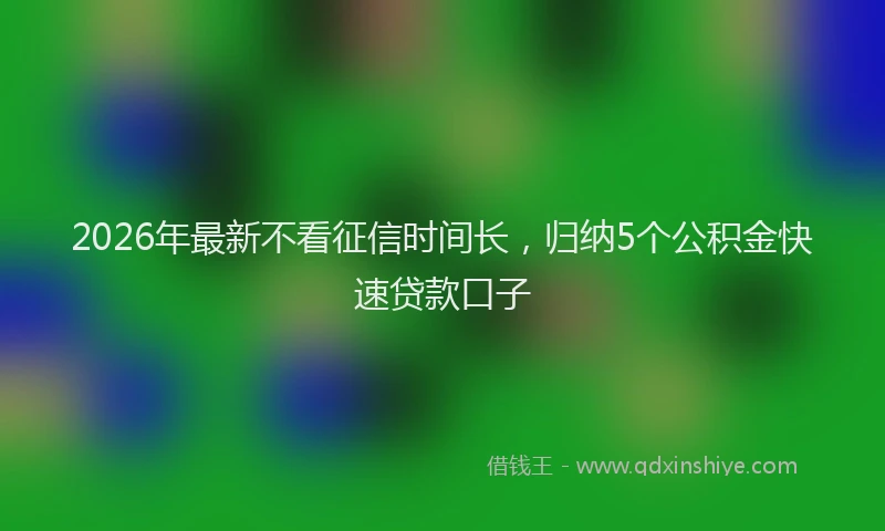 2026年最新不看征信时间长,归纳5个公积金快速贷款口子