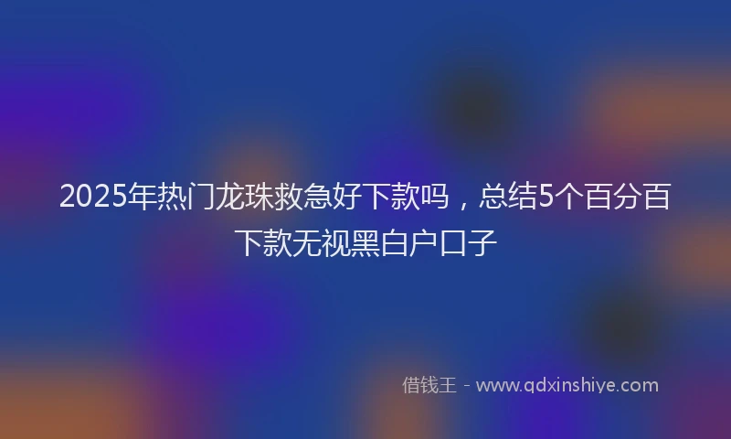 2025年热门龙珠救急好下款吗,总结5个百分百下款无视黑白户口子