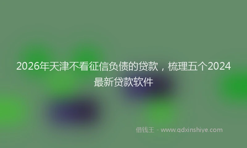 2026年天津不看征信负债的贷款,梳理五个2024最新贷款软件