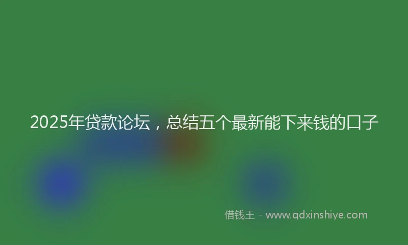 2025年贷款论坛，总结五个最新能下来钱的口子