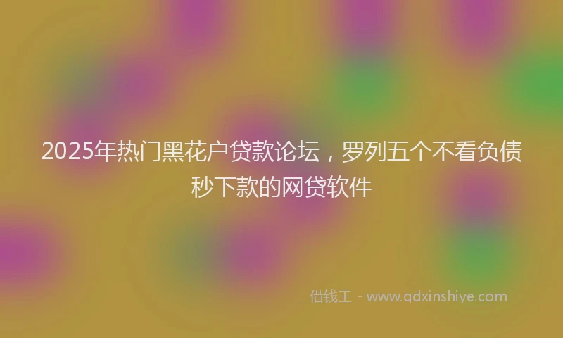 2025年热门黑花户贷款论坛，罗列五个不看负债秒下款的网贷软件