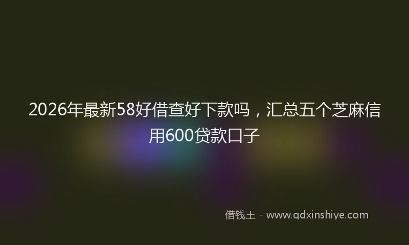 2026年最新58好借查好下款吗,汇总五个芝麻信用600贷款口子