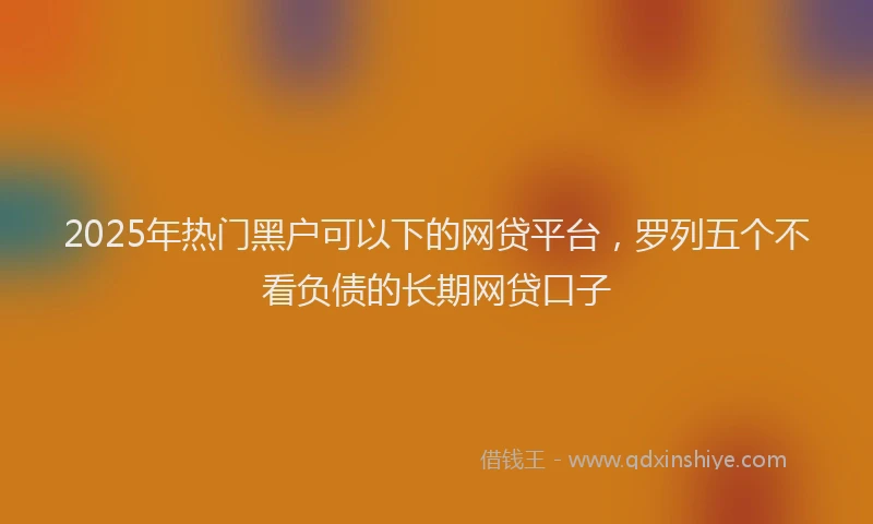 2025年热门黑户可以下的网贷平台，罗列五个不看负债的长期网贷口子