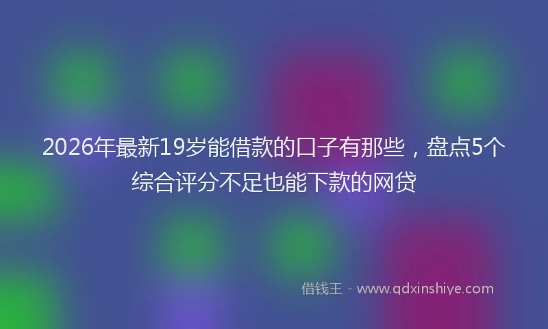 2026年最新19岁能借款的口子有那些，盘点5个综合评分不足也能下款的网贷