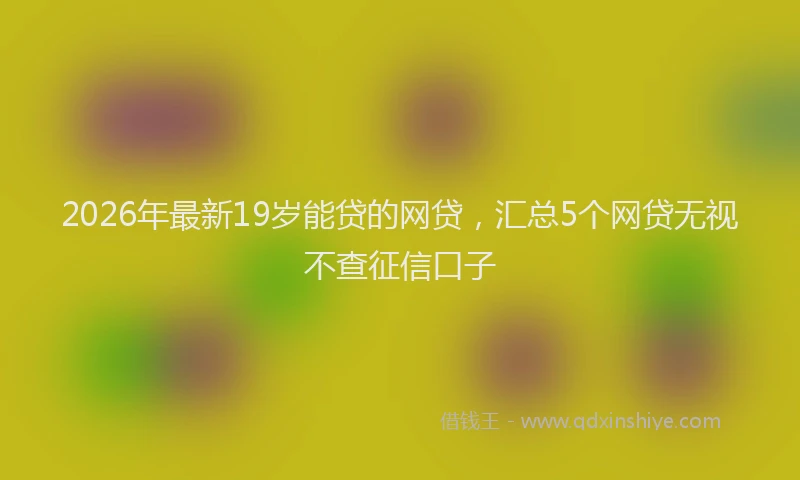2026年最新19岁能贷的网贷,汇总5个网贷无视不查征信口子