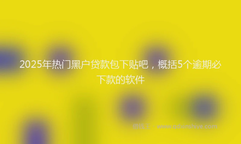 2025年热门黑户贷款包下贴吧，概括5个逾期必下款的软件