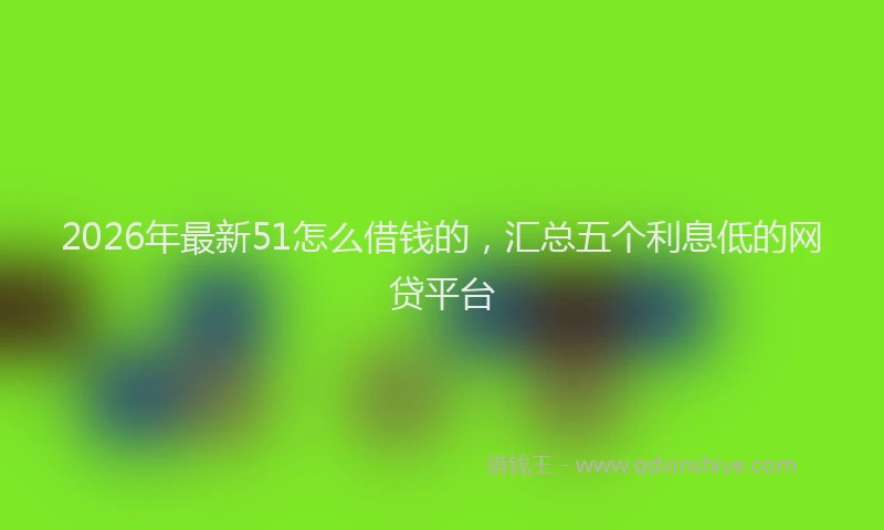 2026年最新51怎么借钱的，汇总五个利息低的网贷平台