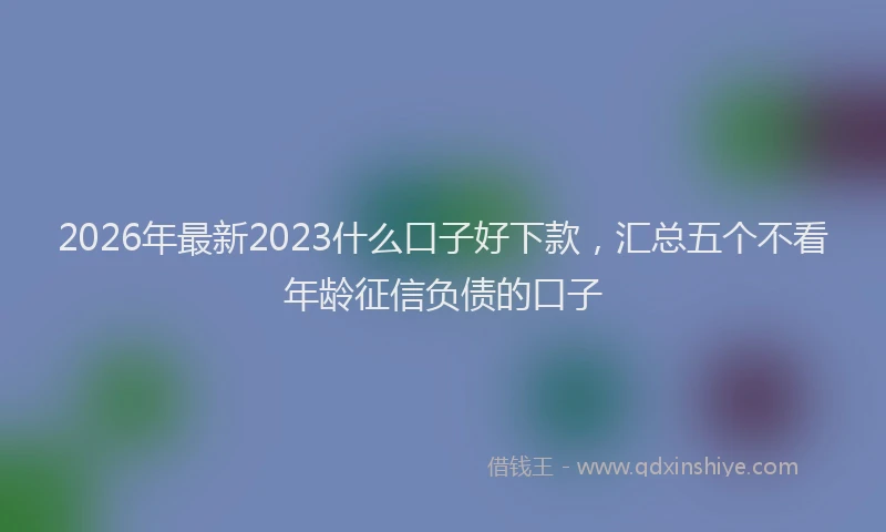 2026年最新2023什么口子好下款,汇总五个不看年龄征信负债的口子