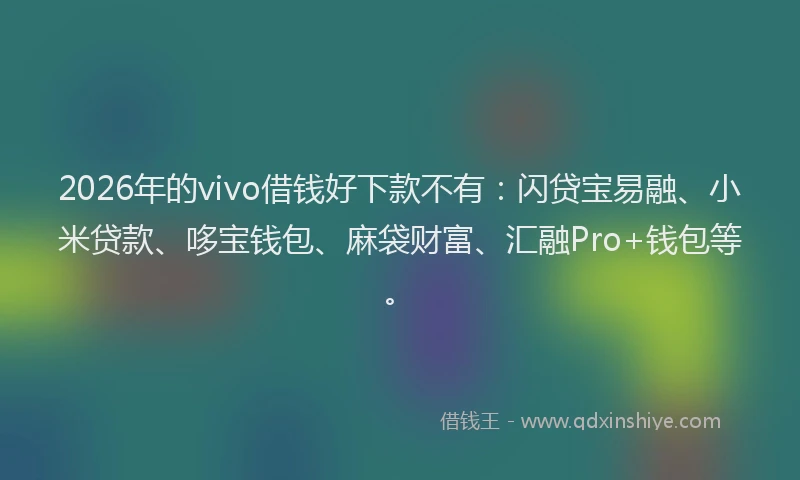 2026年的vivo借钱好下款不有：闪贷宝易融、小米贷款、哆宝钱包、麻袋财富、汇融Pro+钱包等。