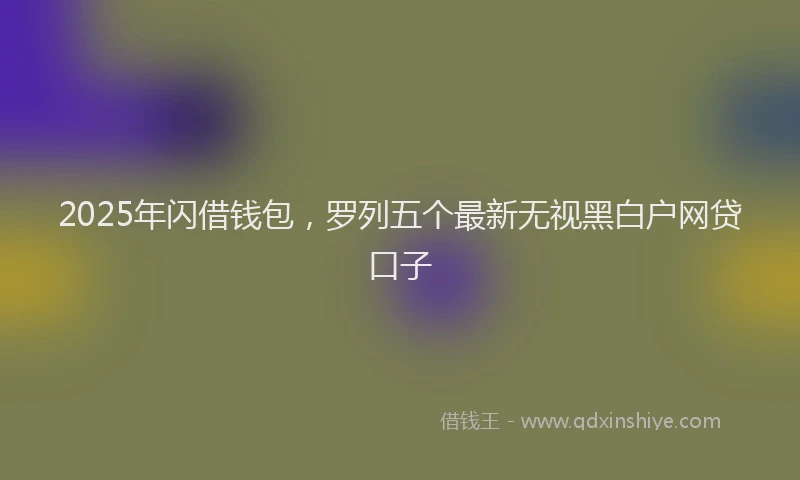 2025年闪借钱包，罗列五个最新无视黑白户网贷口子