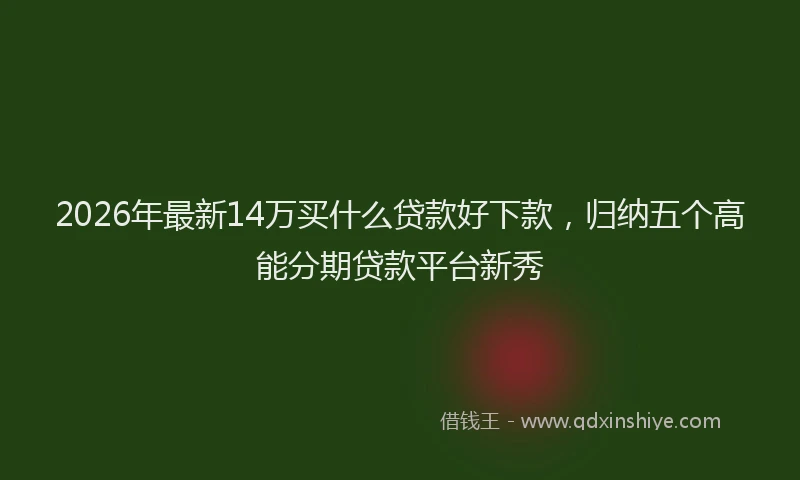 2026年最新14万买什么贷款好下款，归纳五个高能分期贷款平台新秀