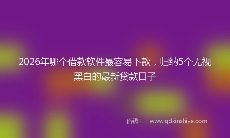 2026年哪个借款软件最容易下款，归纳5个无视黑白的最新贷款口子