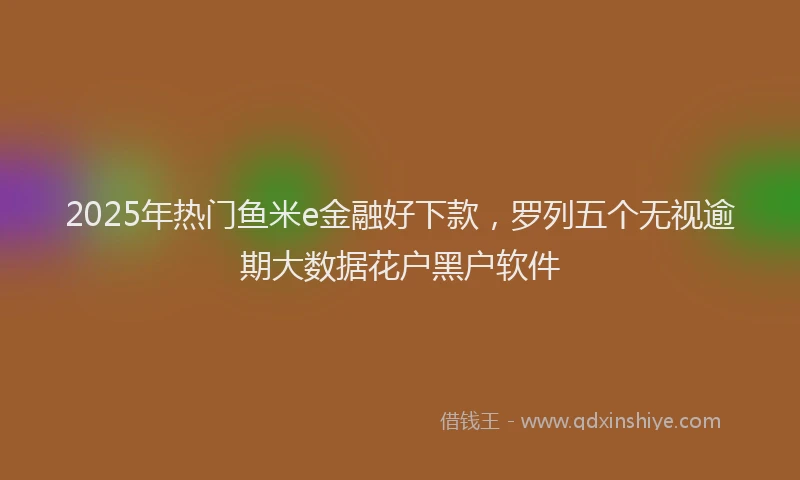 2025年热门鱼米e金融好下款，罗列五个无视逾期大数据花户黑户软件