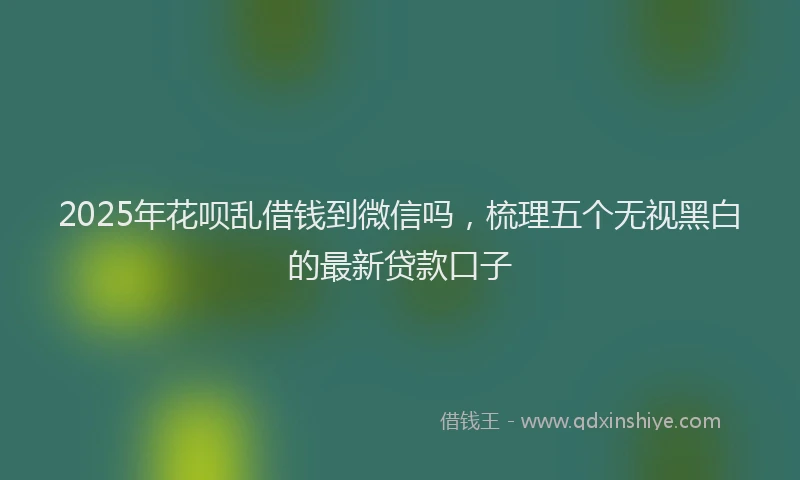 2025年花呗乱借钱到微信吗，梳理五个无视黑白的最新贷款口子