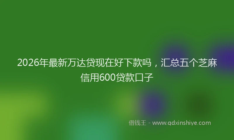 2026年最新万达贷现在好下款吗，汇总五个芝麻信用600贷款口子