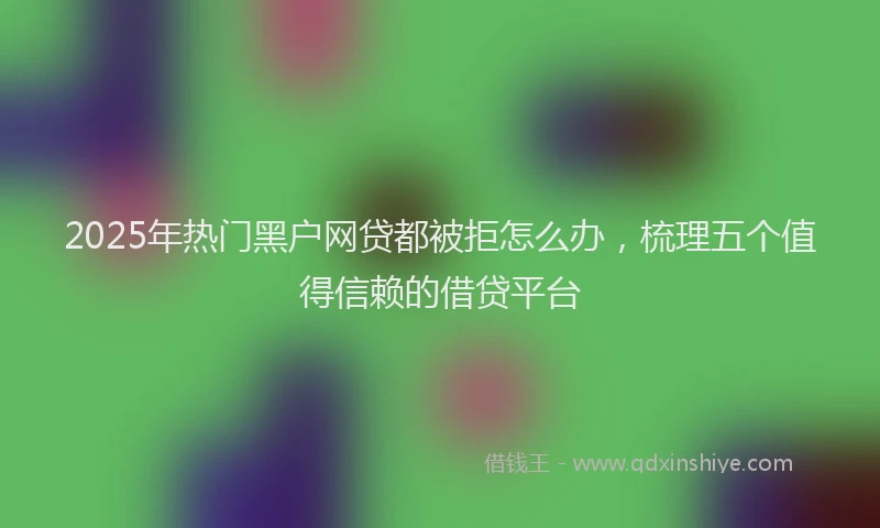 2025年热门黑户网贷都被拒怎么办，梳理五个值得信赖的借贷平台