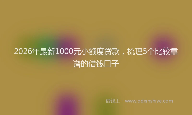 2026年最新1000元小额度贷款，梳理5个比较靠谱的借钱口子