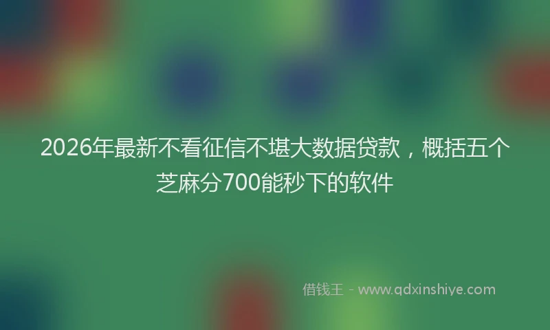 2026年最新不看征信不堪大数据贷款,概括五个芝麻分700能秒下的软件