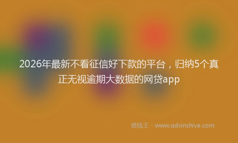 2026年最新不看征信好下款的平台，归纳5个真正无视逾期大数据的网贷app