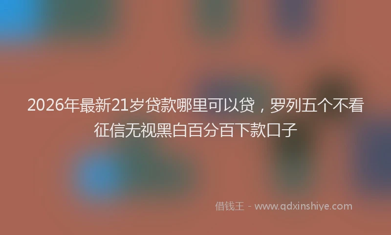 2026年最新21岁贷款哪里可以贷，罗列五个不看征信无视黑白百分百下款口子