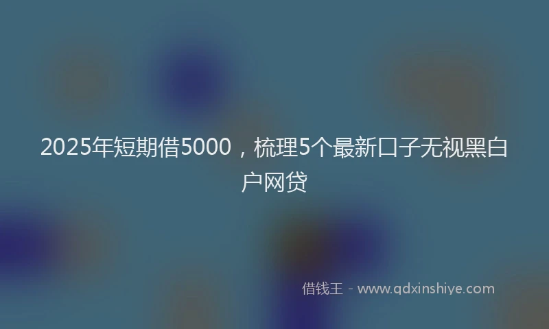 2025年短期借5000，梳理5个最新口子无视黑白户网贷
