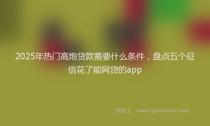 2025年热门高炮贷款需要什么条件，盘点五个征信花了能网贷的app
