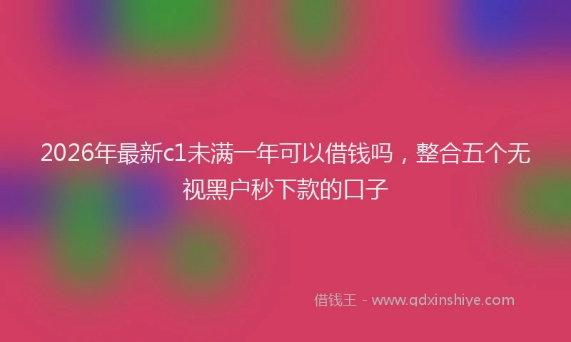 2026年最新c1未满一年可以借钱吗，整合五个无视黑户秒下款的口子