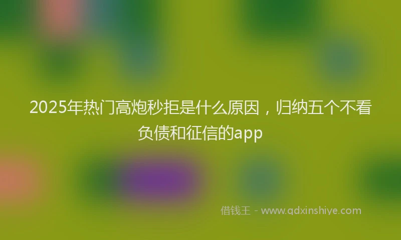 2025年热门高炮秒拒是什么原因，归纳五个不看负债和征信的app