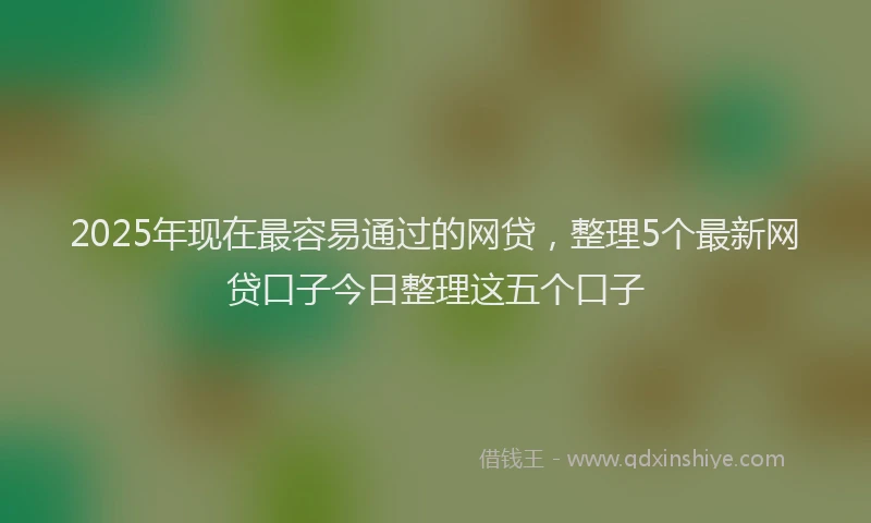 2025年现在最容易通过的网贷，整理5个最新网贷口子今日整理这五个口子