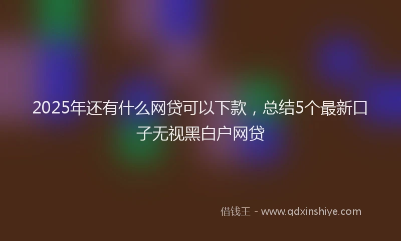 2025年还有什么网贷可以下款，总结5个最新口子无视黑白户网贷