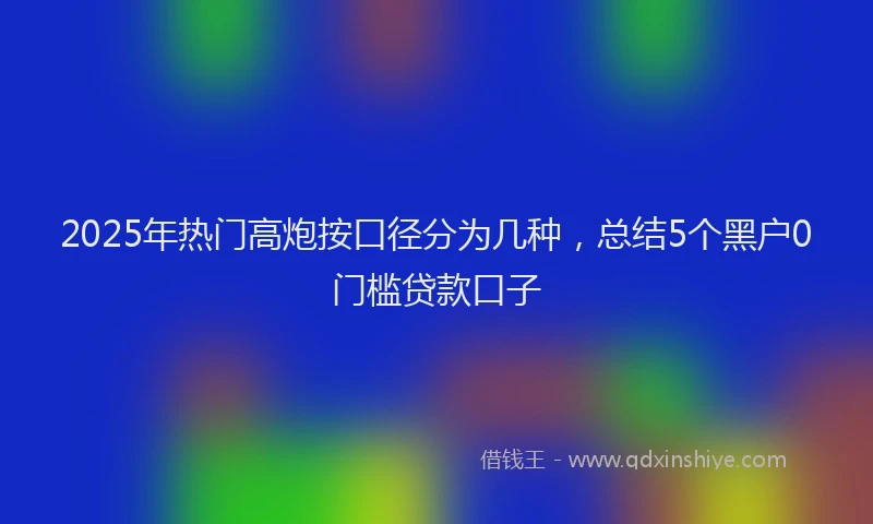 2025年热门高炮按口径分为几种，总结5个黑户0门槛贷款口子