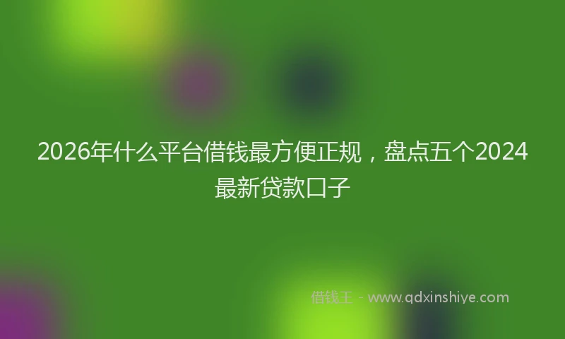 2026年什么平台借钱最方便正规,盘点五个2024最新贷款口子