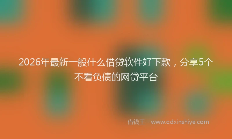 2026年最新一般什么借贷软件好下款,分享5个不看负债的网贷平台
