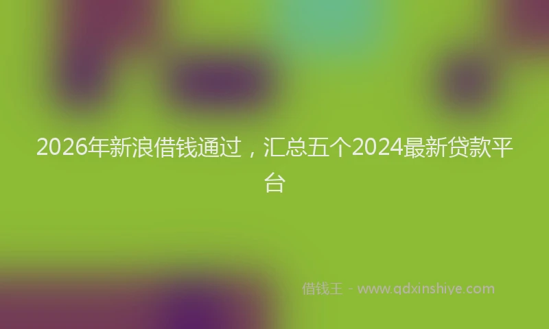 2026年新浪借钱通过，汇总五个2024最新贷款平台