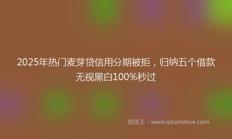 2025年热门麦芽贷信用分期被拒，归纳五个借款无视黑白100%秒过