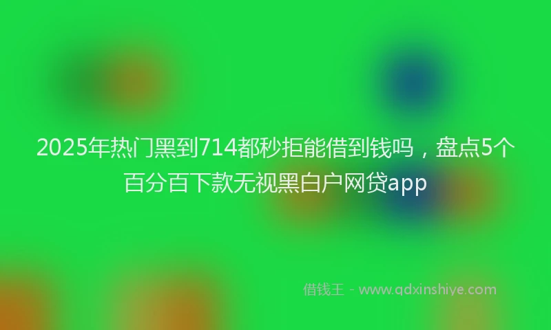 2025年热门黑到714都秒拒能借到钱吗，盘点5个百分百下款无视黑白户网贷app