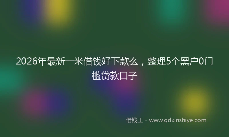 2026年最新一米借钱好下款么,整理5个黑户0门槛贷款口子