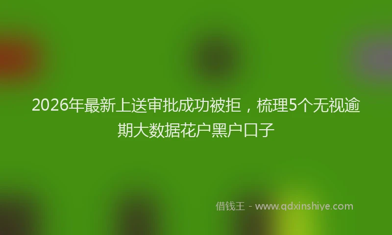 2026年最新上送审批成功被拒，梳理5个无视逾期大数据花户黑户口子