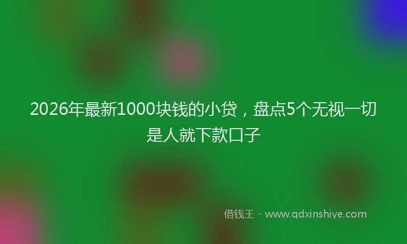 2026年最新1000块钱的小贷，盘点5个无视一切是人就下款口子