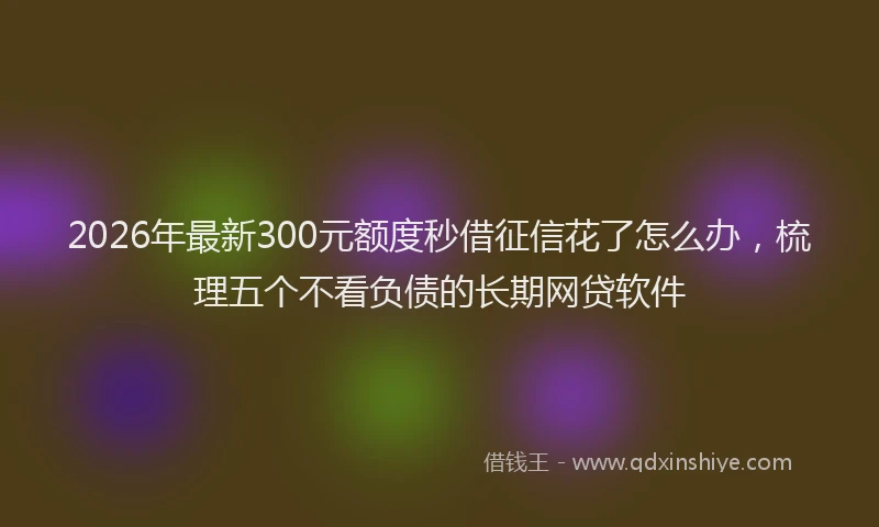 2026年最新300元额度秒借征信花了怎么办，梳理五个不看负债的长期网贷软件