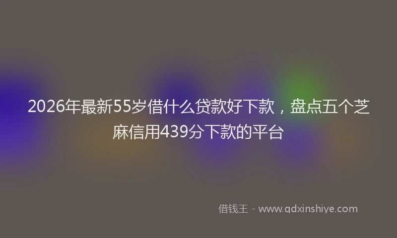 2026年最新55岁借什么贷款好下款，盘点五个芝麻信用439分下款的平台