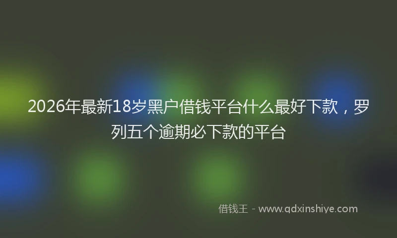 2026年最新18岁黑户借钱平台什么最好下款，罗列五个逾期必下款的平台