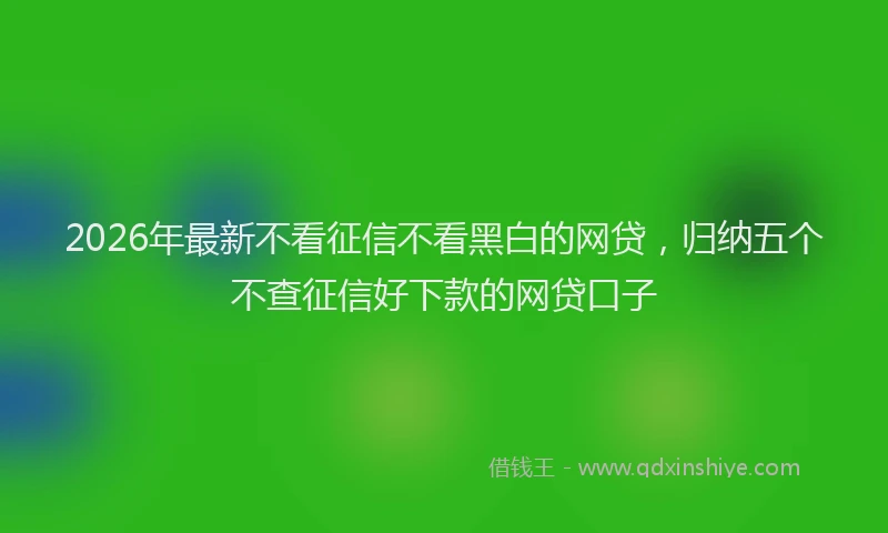 2026年最新不看征信不看黑白的网贷,归纳五个不查征信好下款的网贷口子