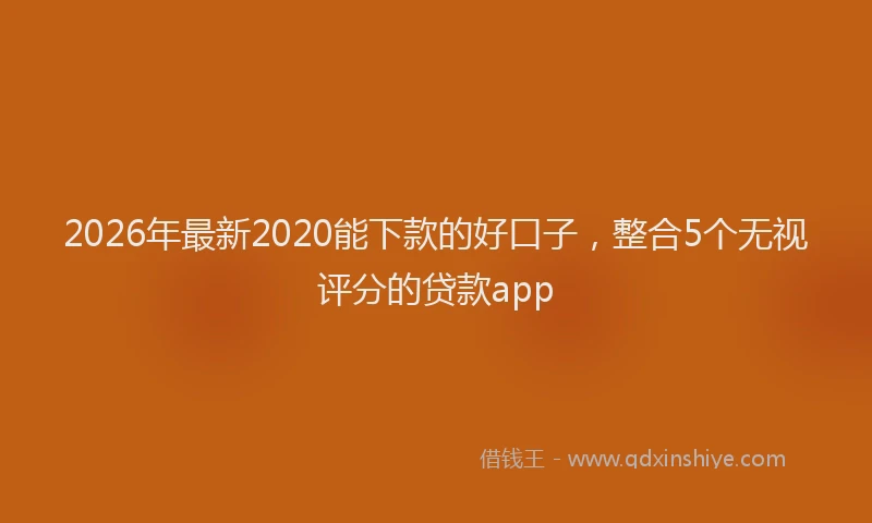 2026年最新2020能下款的好口子，整合5个无视评分的贷款app