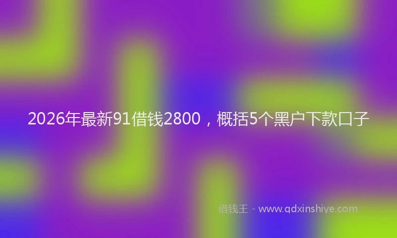 2026年最新91借钱2800,概括5个黑户下款口子
