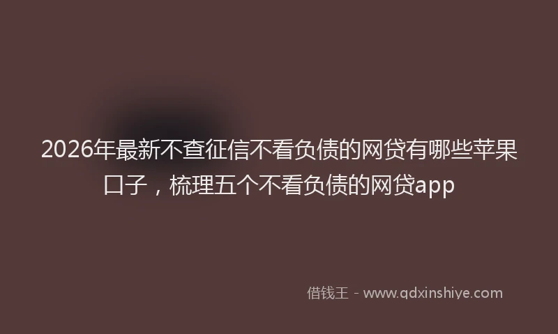 2026年最新不查征信不看负债的网贷有哪些苹果口子,梳理五个不看负债的网贷app