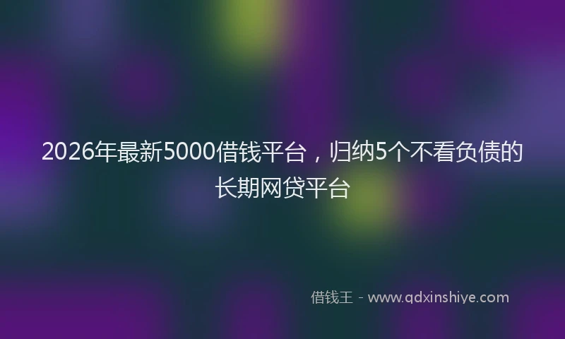 2026年最新5000借钱平台，归纳5个不看负债的长期网贷平台