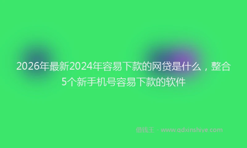 2026年最新2024年容易下款的网贷是什么,整合5个新手机号容易下款的软件